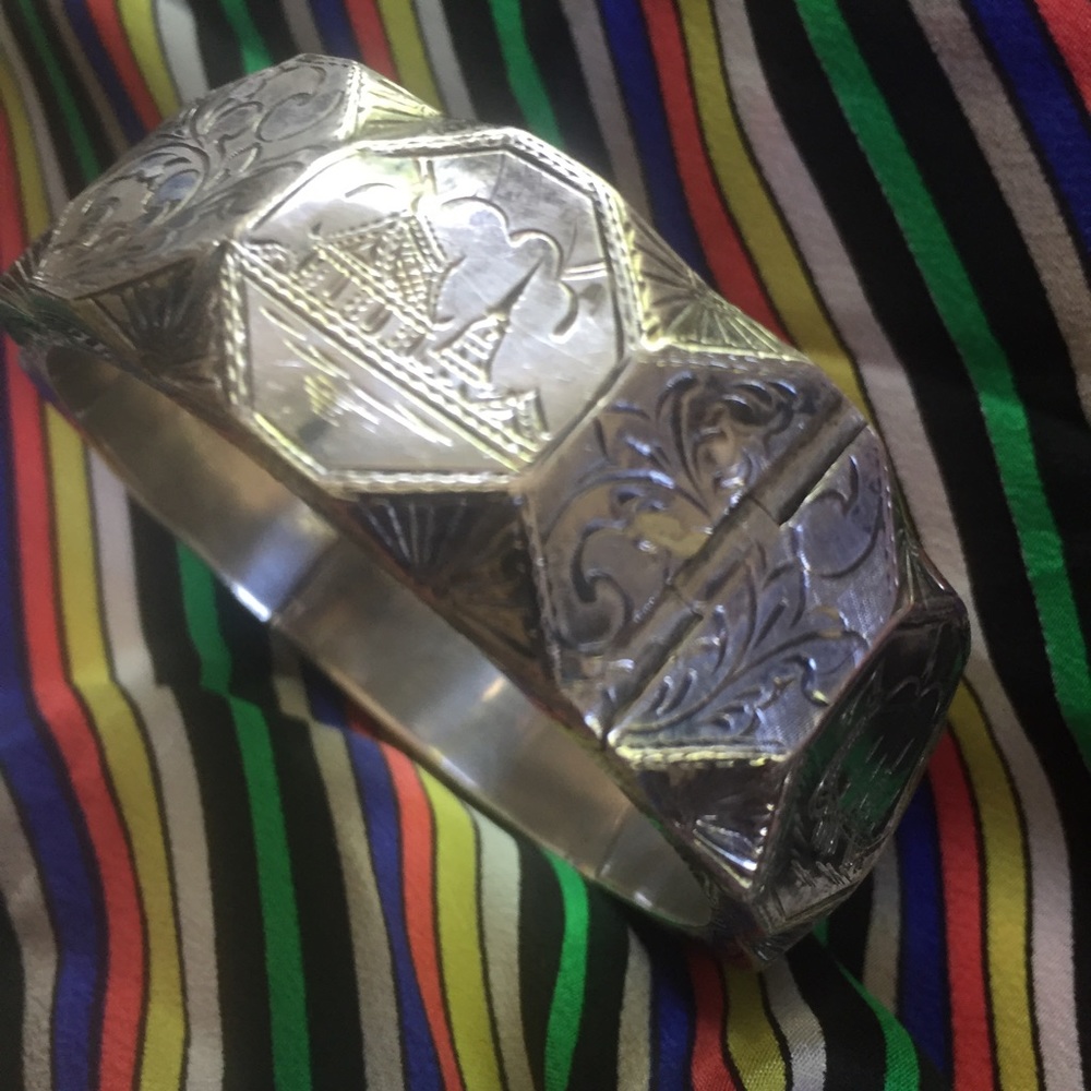 Siam Sterling Silver Statement Bangle Bracelet - image 1